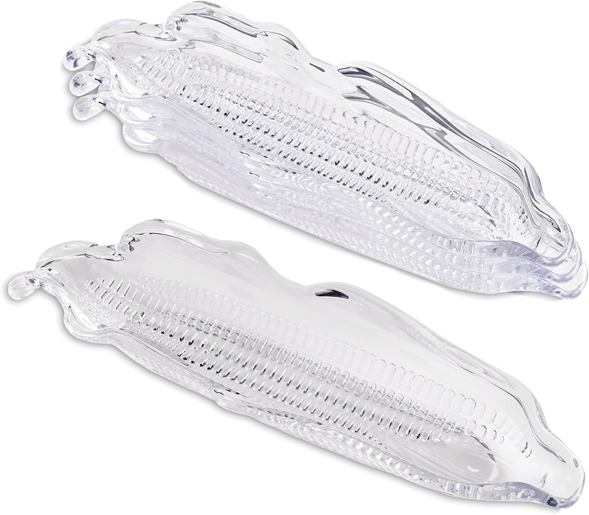 HIC Kitchen Corn Dishes, BPA-Free, Set Of 4, For Serving Corn On The Cob, Hot Dogs, Vegetables, And Holiday Entertaining