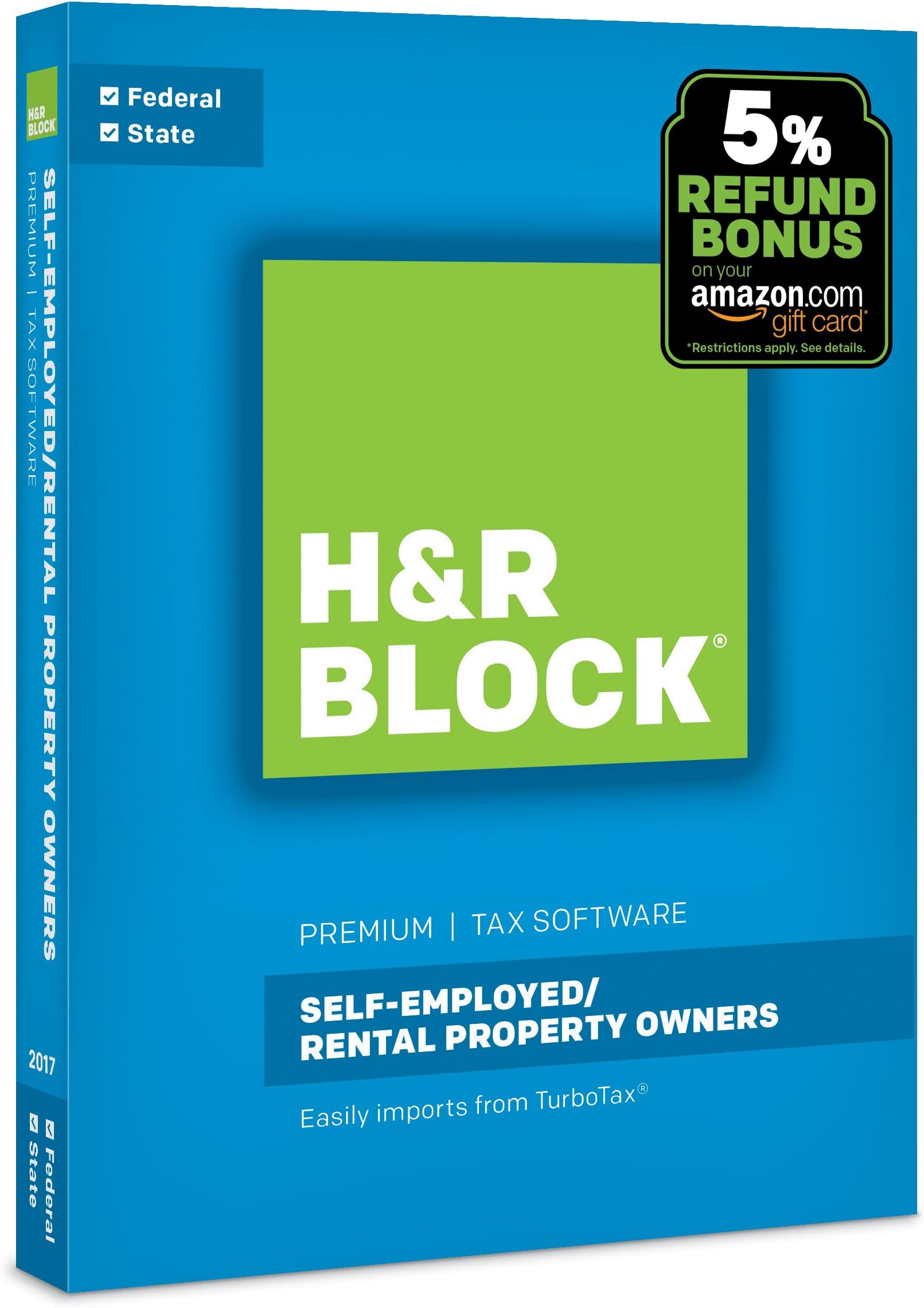 H&R Block Tax Software Premium 2017 with 5% Refund Bonus Offer [Old Version]