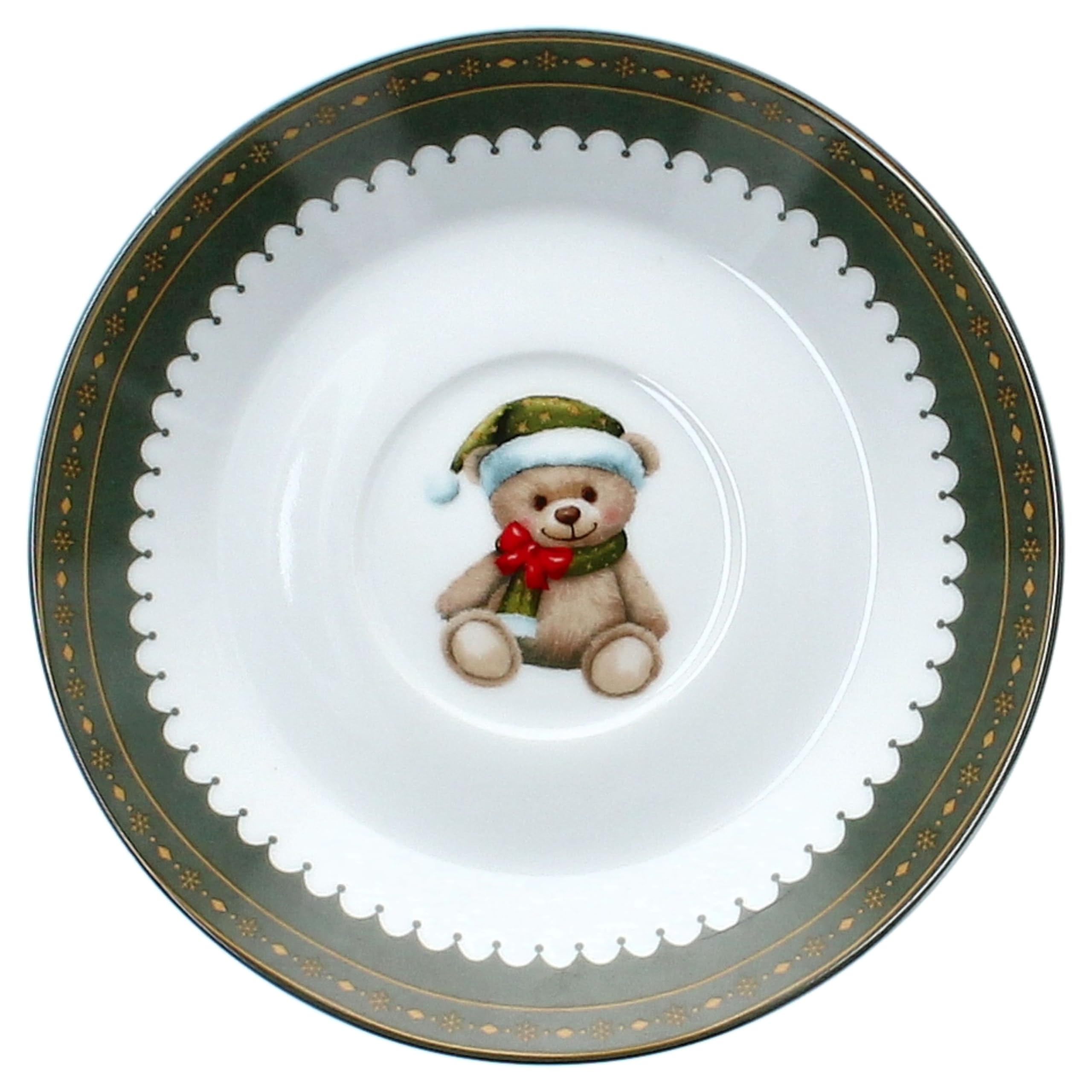 MamboCat Friend 18-tlg. Kaffeeservice für 6 Personen | Weihnachtliches Frühstücks-Set aus Porzellan mit Teddybär, Lebkuchenhaus & Co. | Tassen, Untertassen & Kuchenteller | für Weihnachten