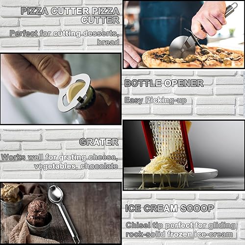 Miniatura 5 de Juego de utensilios de cocina - Umite Chef 34 piezas de utensilios de cocina con rallador, cuchara y espátula, silicona resistente al calor de grado