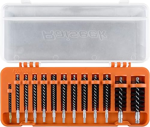 Miniatura 7 de Raiseek 13 piezas de cepillo de limpieza de pistola de cerdas para rifle pistola escopeta .17 .22/0.219 in, .30/0.300 in, .357/0.354 in, .40 .45