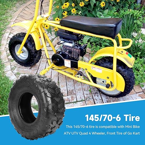 Miniatura 2 de Neumáticos 14570-6 145 70-6 sin cámara compatibles con Baja DB30 Coleman Mini Bike CT100U CC100X GMB100 Motovox MBX10 Monster Moto MMB80 99cc 100cc