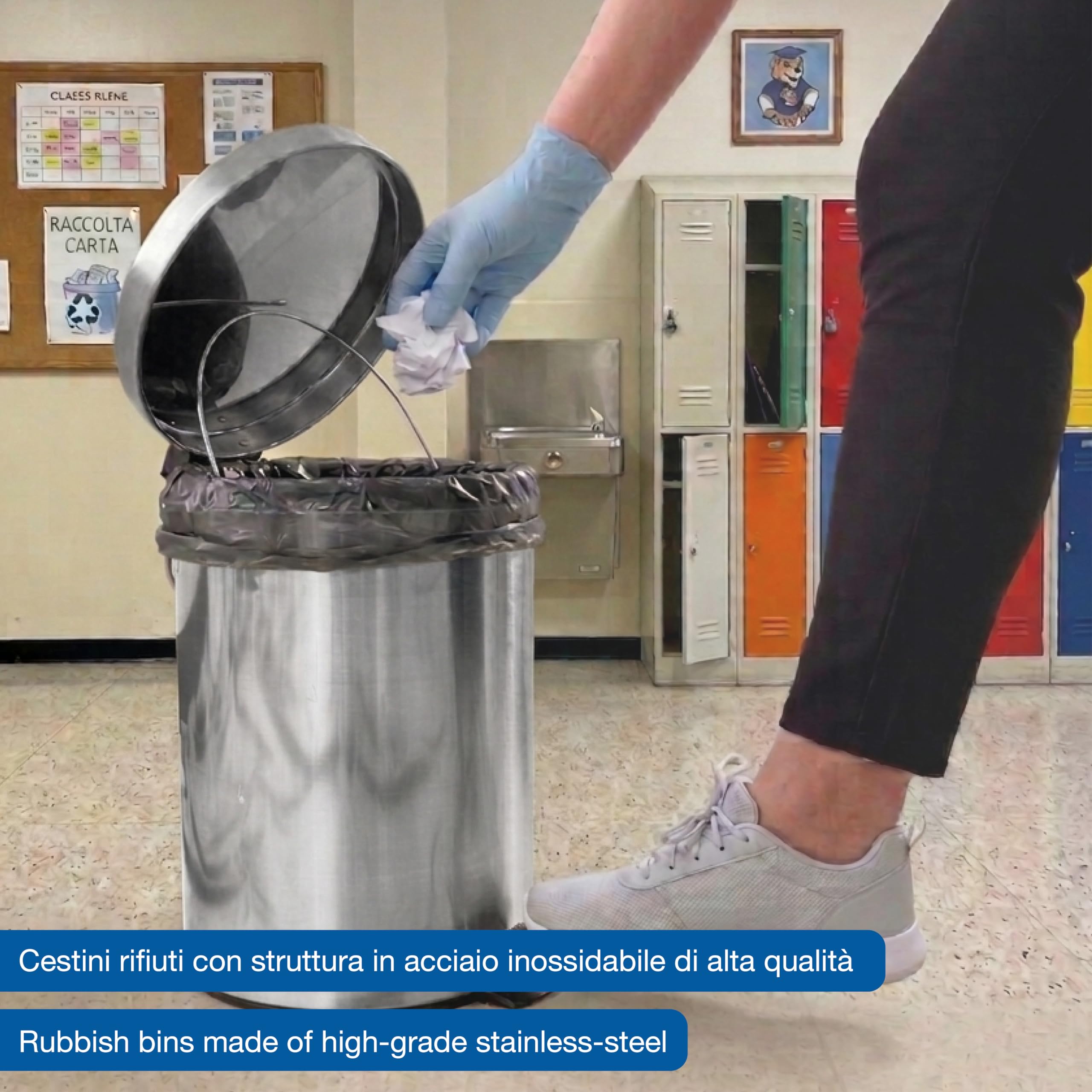 GIMA Cestino rifiuti inox aisi 410 8 litri con pedale