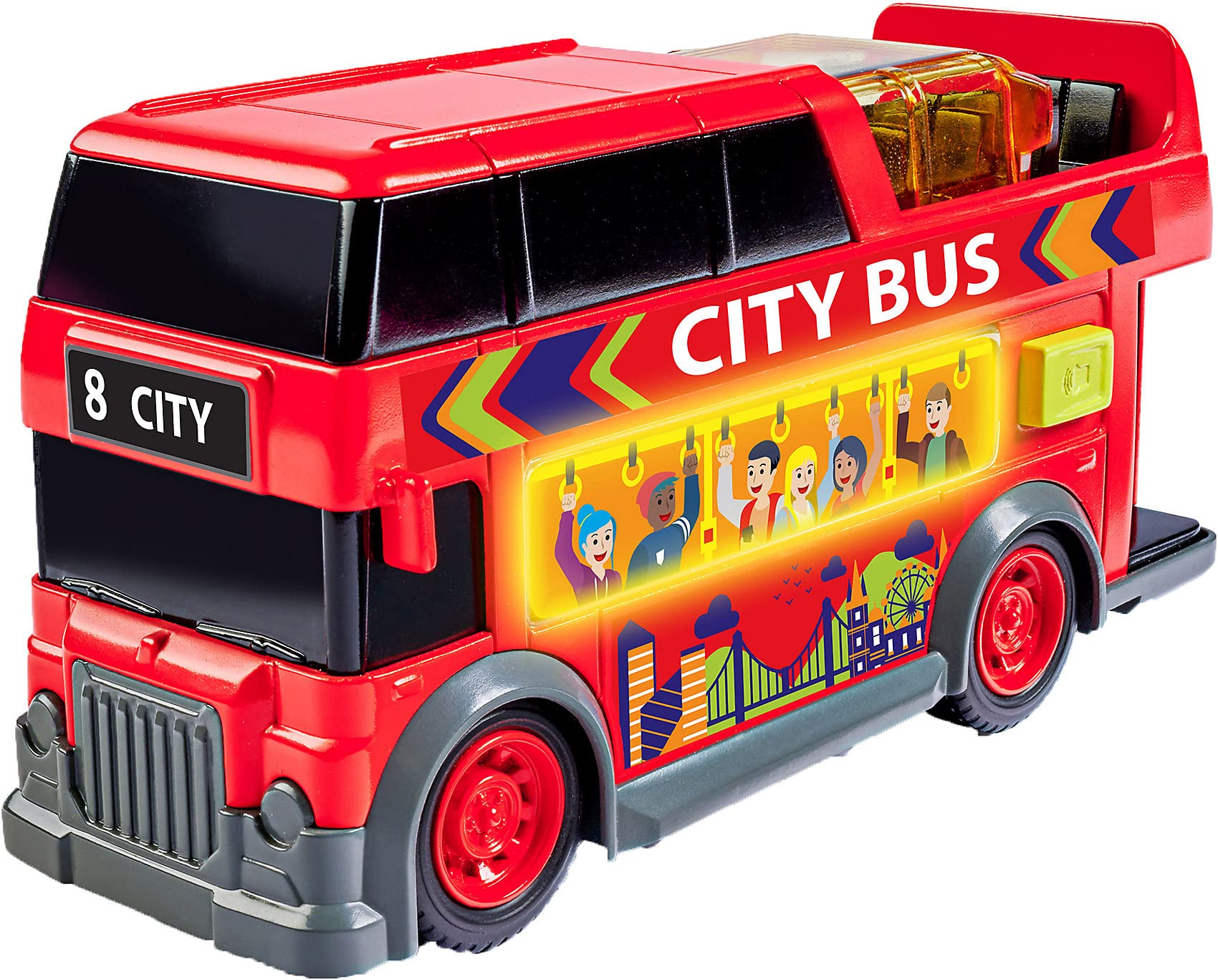 Convertible Bus Toy 15 cm with Light and Sound, Black