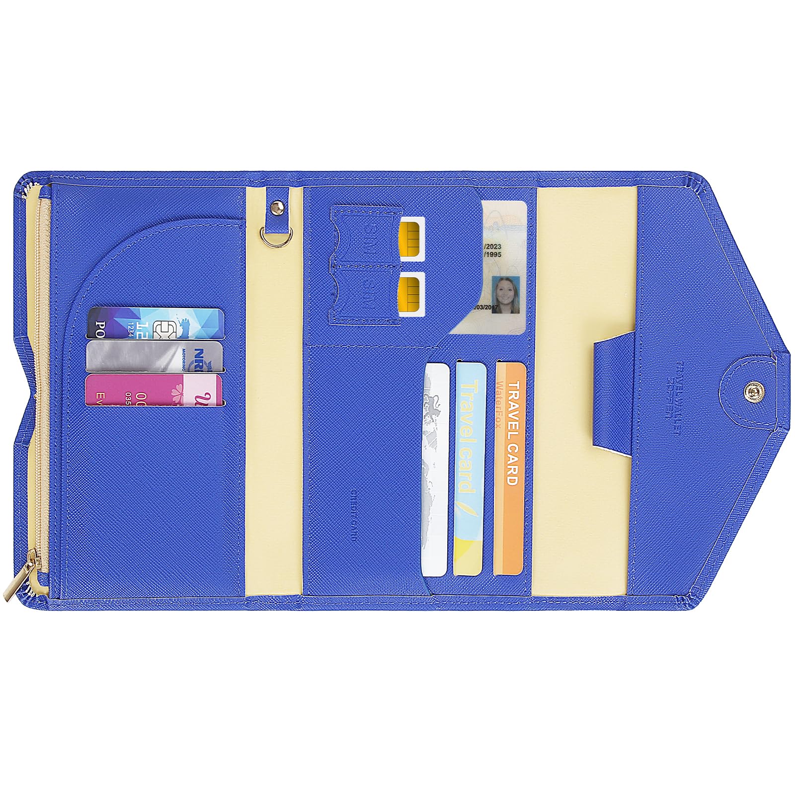 ZOPPEN Mulit-purpose Rfid Blocking Passport Holder Travel Wallet (Ver.4) Passport and Vaccine Card Holder ComboTri-fold Document Organizer Travel