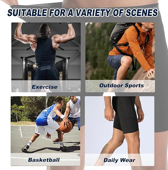 Men's Sports Compression Shorts - Athletic Running Performance Baselayer Underwear, Perfect for Workout Running