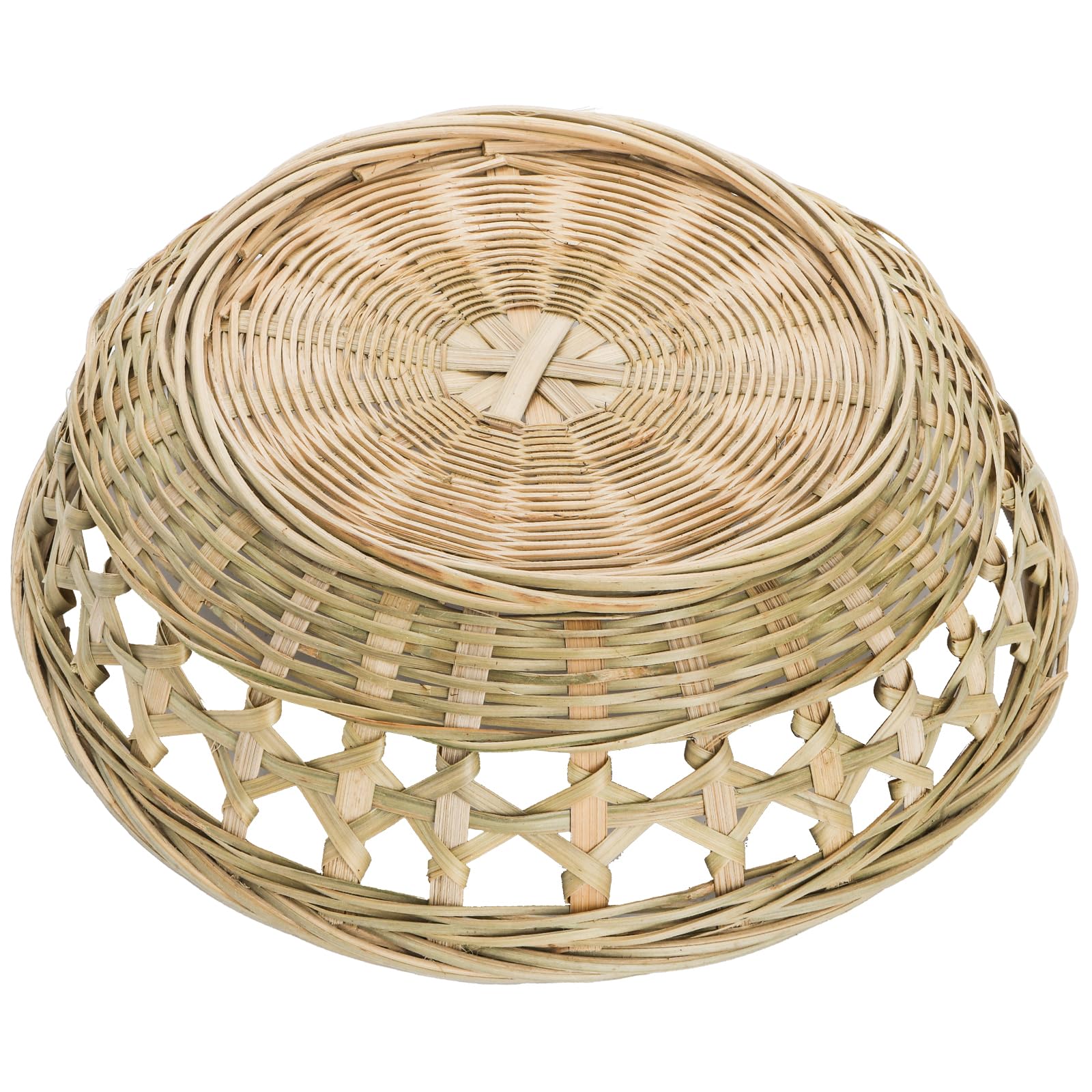 ZENFUN Lot de 3 paniers à pain ronds en osier, plateaux de service en bambou, paniers tissés à la main pour servir, panier à fruits tissé, panier de service en rotin pour salle à manger quotidienne,