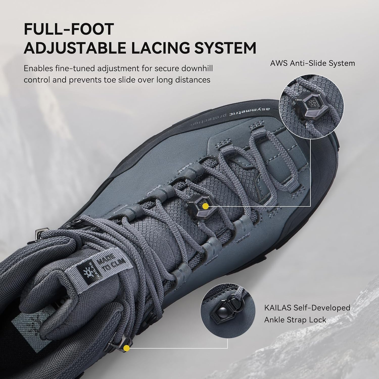 KAILAS Men's MT5-3 GTX MID Waterproof Trekking Hiking Shoes Anti-Slip Outdoor Mountaineering Shoe