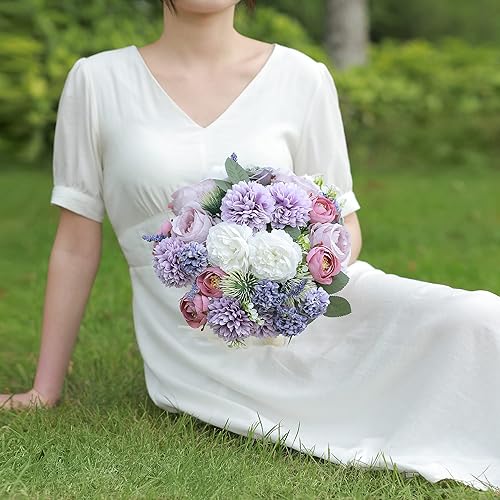 Miniatura 6 de Combo de flores artificiales, flores falsas para mesas de bricolaje, centros de mesa, baby shower, despedida de soltera, arreglos de ramo de boda,