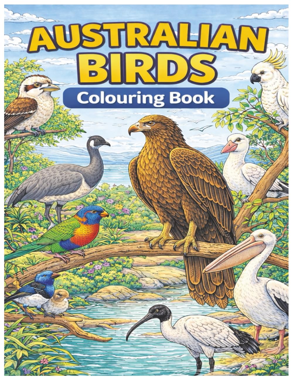 Australian Birds: Colouring Book (The Organic Jungle Kids Colouring Series)