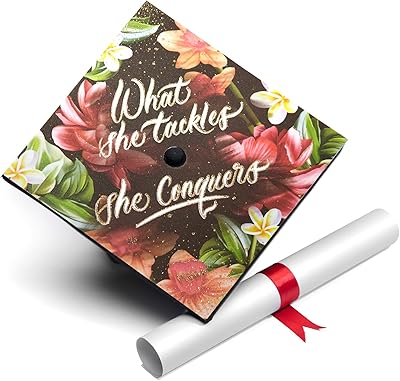 Once Upon A Time Graduation Cap Topper 2023 Graduation Gift Graduation Cap Decorations Handmade, What she tackles she conquers