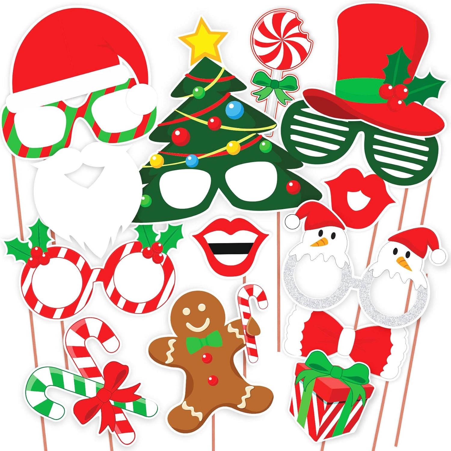 Christmas Photo Booth Party Props - Laser Cut DIY Kit for Christmas Party by Indian Collectible
