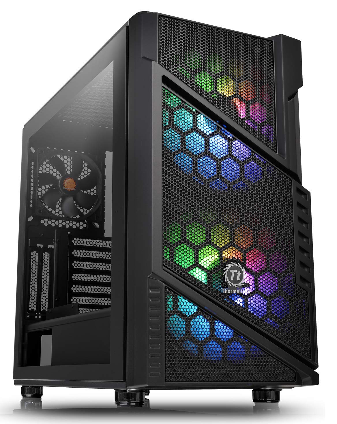 Thermaltake Commander C31 Black Motherboard Sync Argb Atx Mid Tower Computer Chassis With 2 200Mm Argb 5V Motherboard Sync Rgb Front Fans + 1 120Mm Rear Black Fan Pre-Installed Ca-1N2-00M1Wn-00