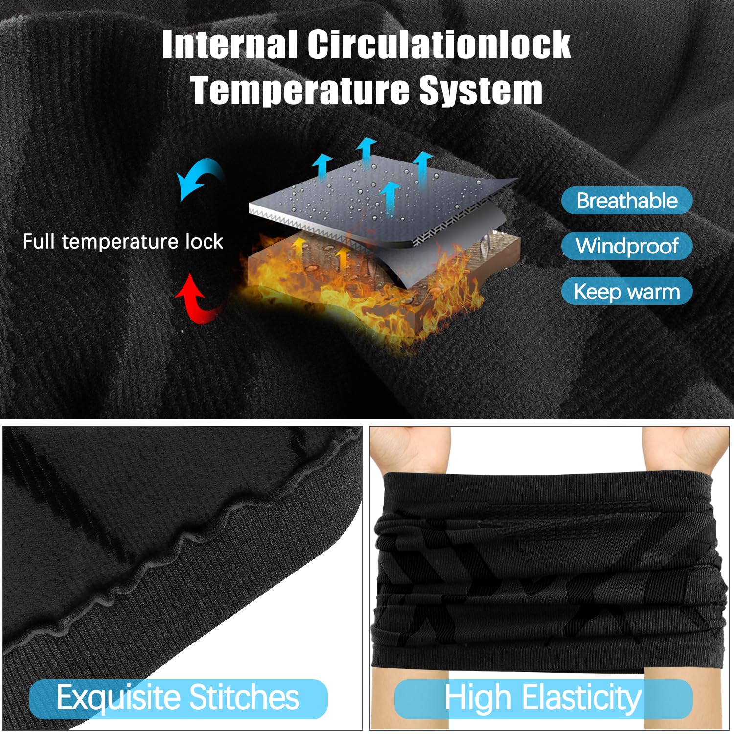 ENONEO Scaldacollo Running Termico Uomo Donna Traspirante Antivento Scaldacollo Sportivo Elastico Sciarpa Tubolare Inverno Passamontagna Sci Copricollo Moto Bandana Bici Ciclismo