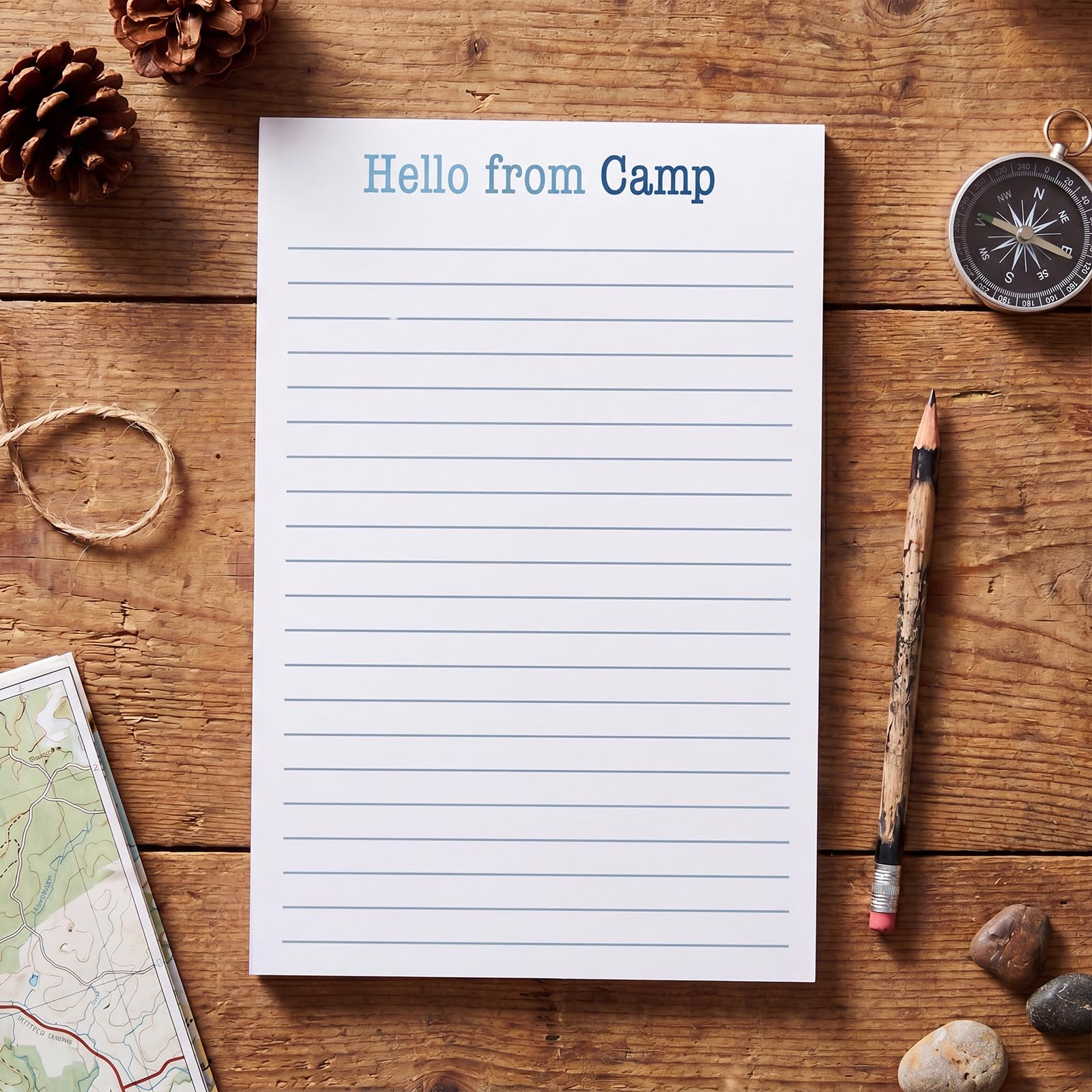 Blocs-notes pour campeurs lignés pour écrire les souvenirs des camps d'été en bleu