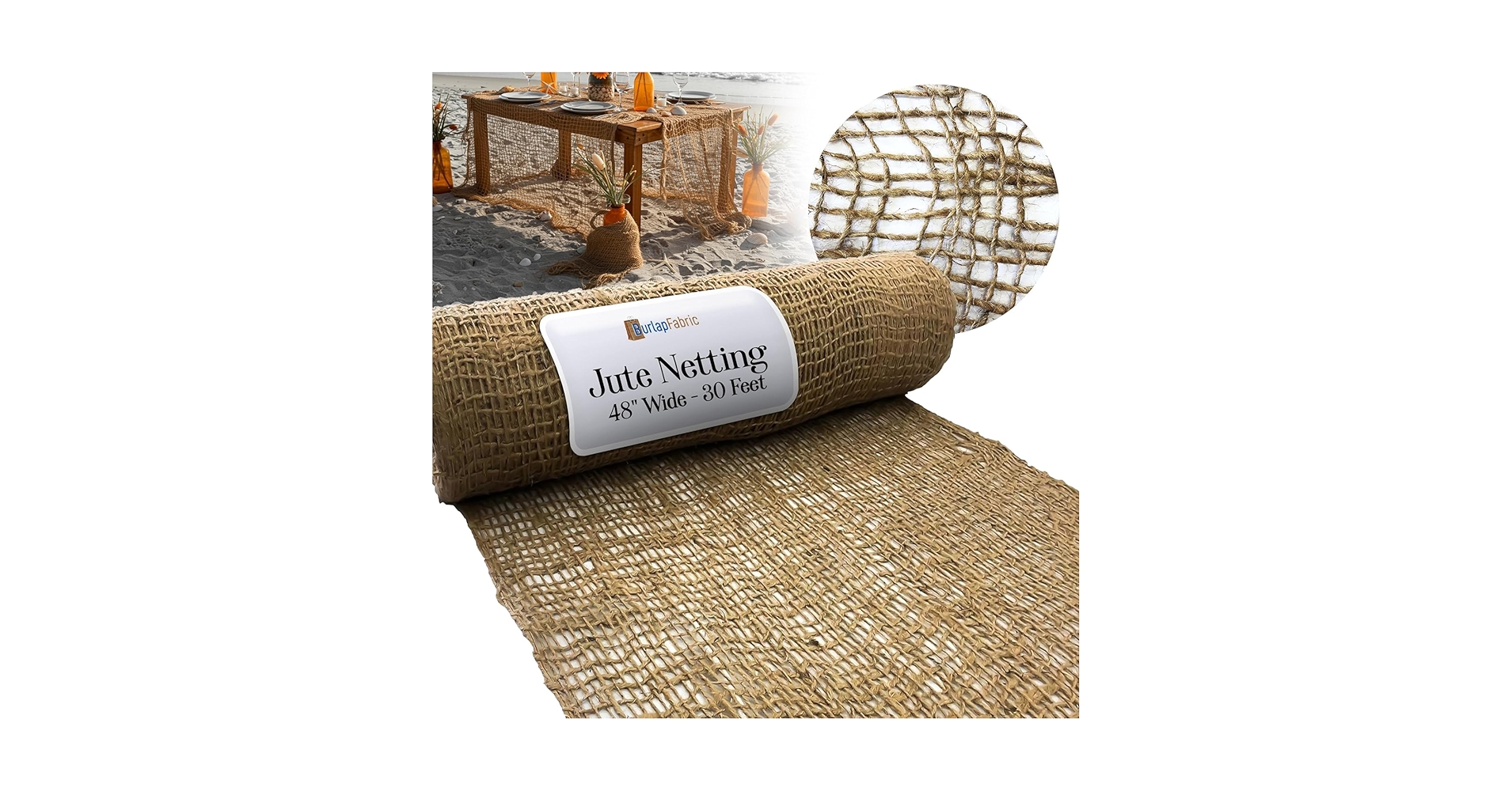 Burlap Natural Jute Netting – 48" Wide Biodegradable ... - Amazon.com