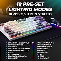 Vista 8 de TECWARE Phantom+ Elite 87 Mechanical Gaming Keyboard RGB LED Backlit Hot Swappable Wraith Brown Switches 87 Key TKL Layout Thocky Sound