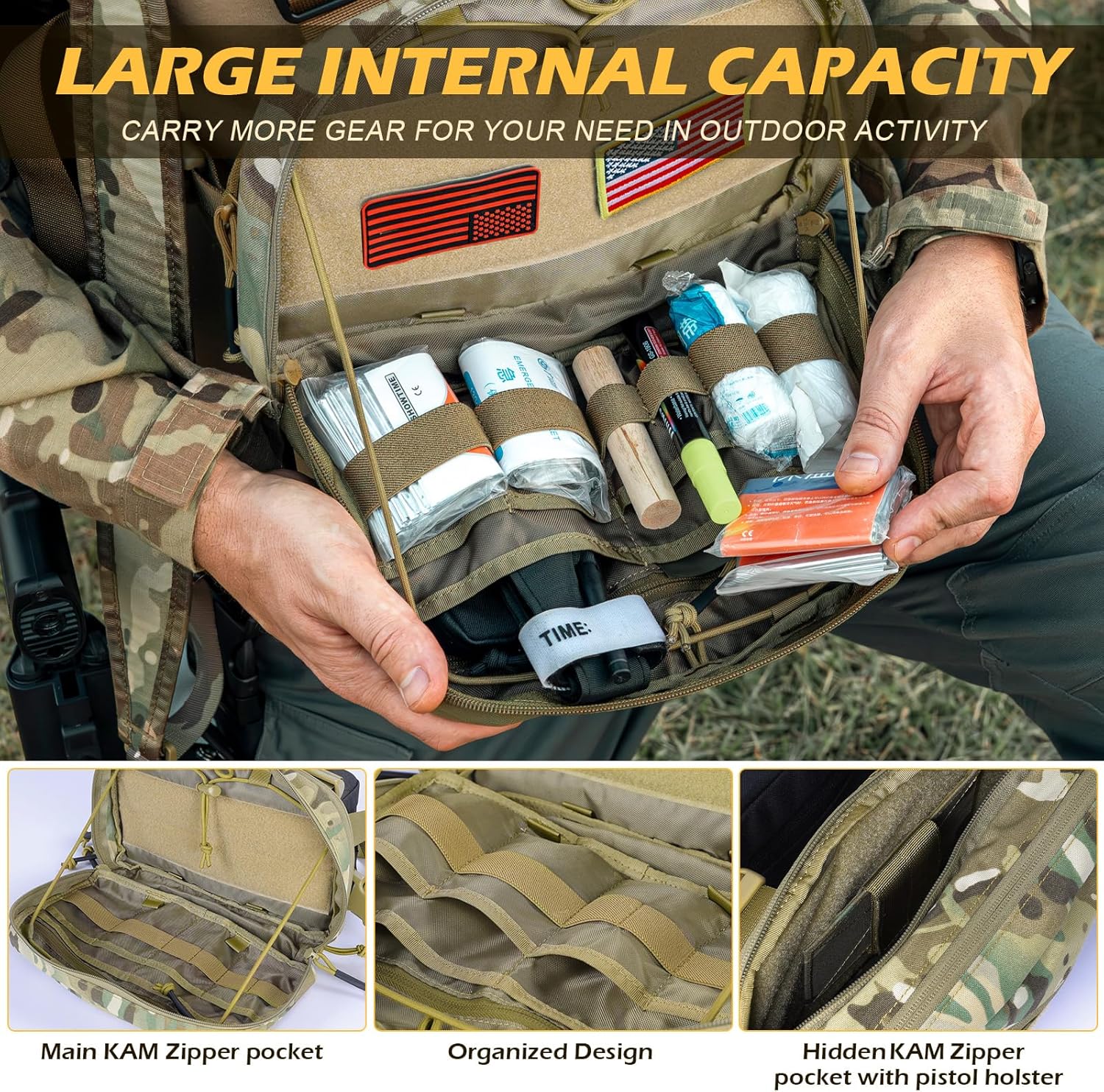 Tactical Chest Pack Bag Molle EDC Pouch Bag with CCW Compartment Adjustable Strap Workouts Fishing Hunting - Image 2