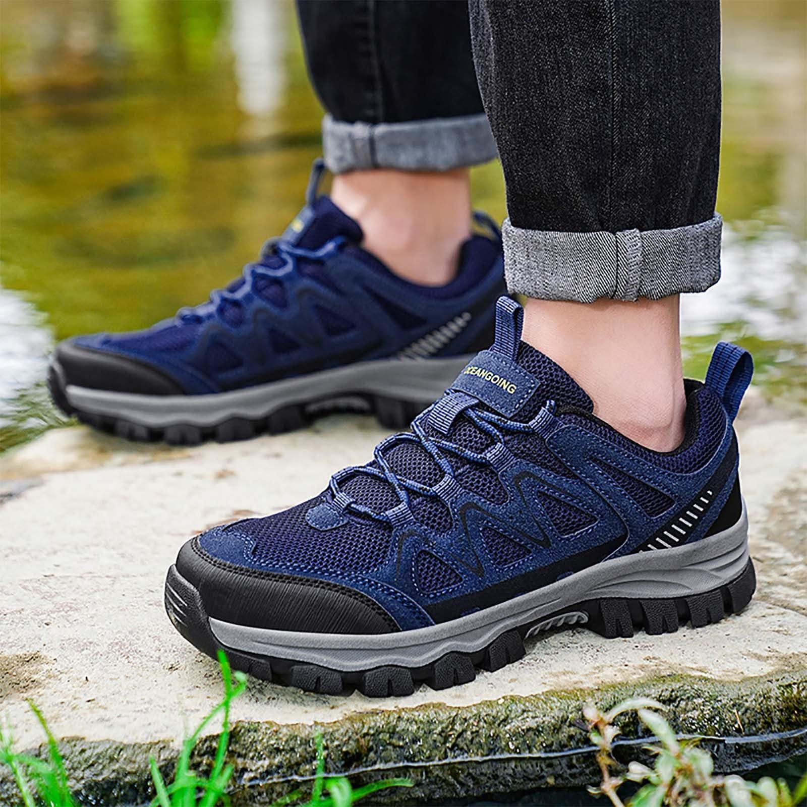 Scarpe da trekking da uomo, impermeabili, traspiranti, leggere, stabili, per trekking, alpinismo, trail running, scarpe da lavoro leggere per escursionismo, trekking e trail