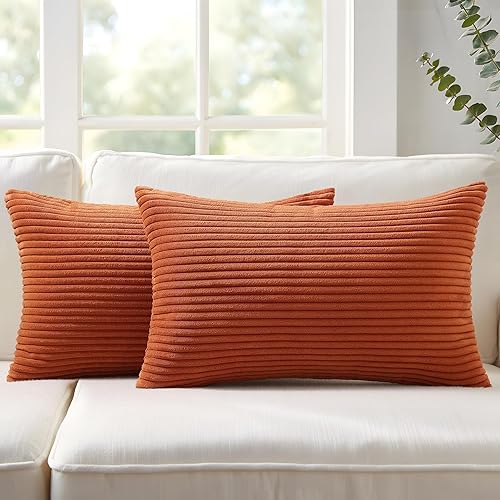 Vista 32 de Mecatny juego de 2 fundas de cojín decorativas de 20 x 20 pulgadas de terciopelo para sofá y sala de estar, suaves fundas de cojín boho para sofá