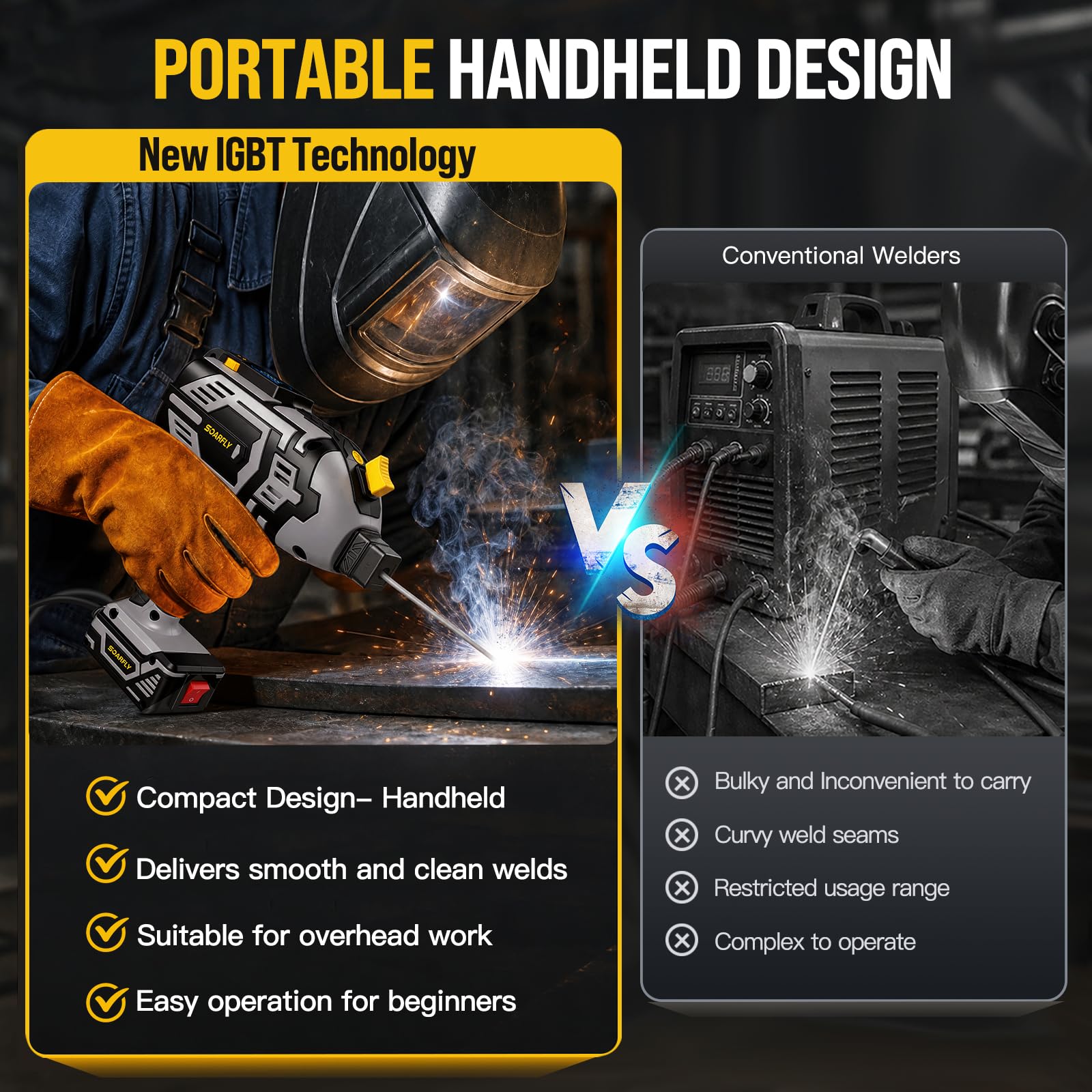Portable Handheld Welding Machine, 110V 120A ARC Welder for 3/32"-1/8" Rods — Amazon image 3