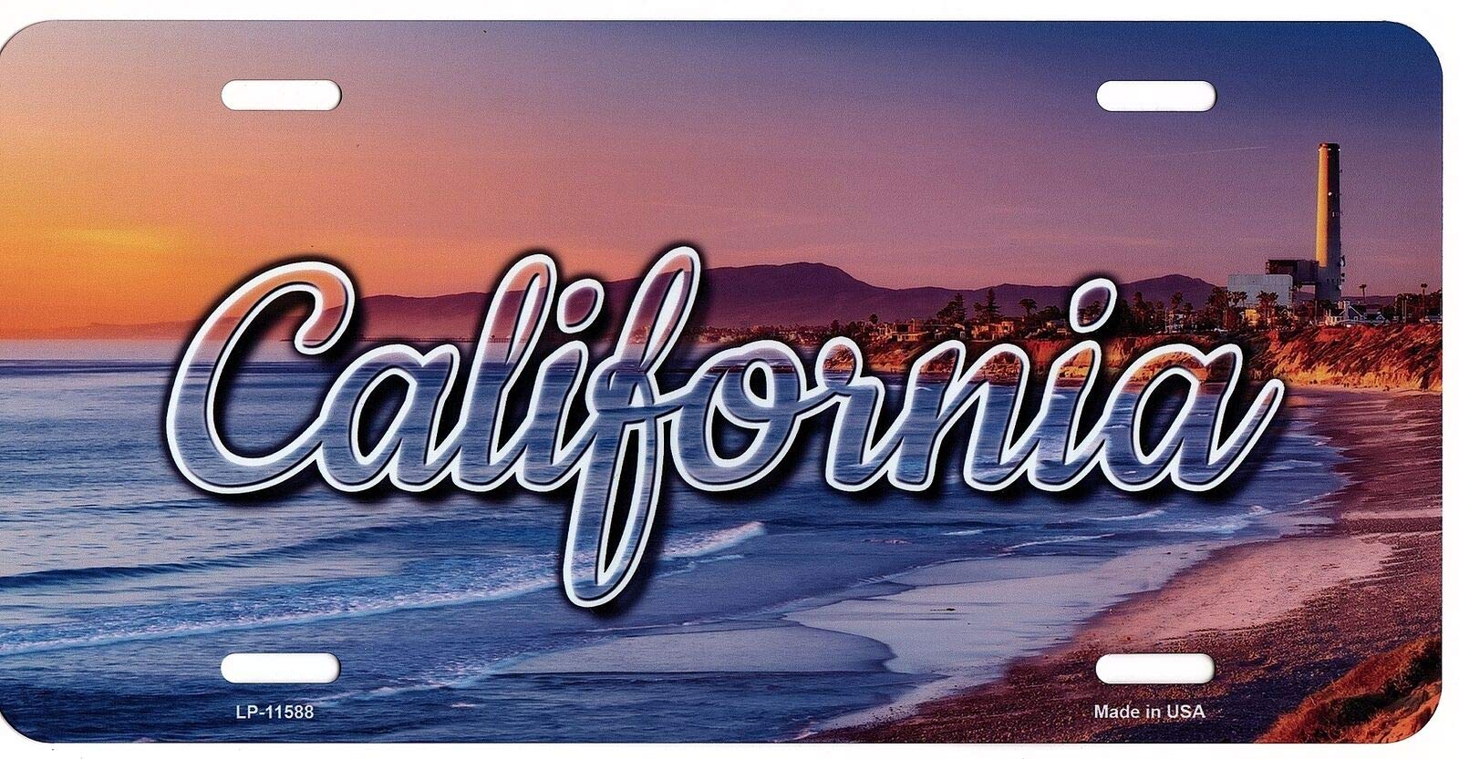 Biopracess California Scenic Background Metal License Plate License Plate 6x12 inches
