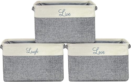 Sorbus Cubos de almacenamiento de tela de 15 pulgadas, contenedores plegables grandes y resistentes con doble asa, canastas plegables para