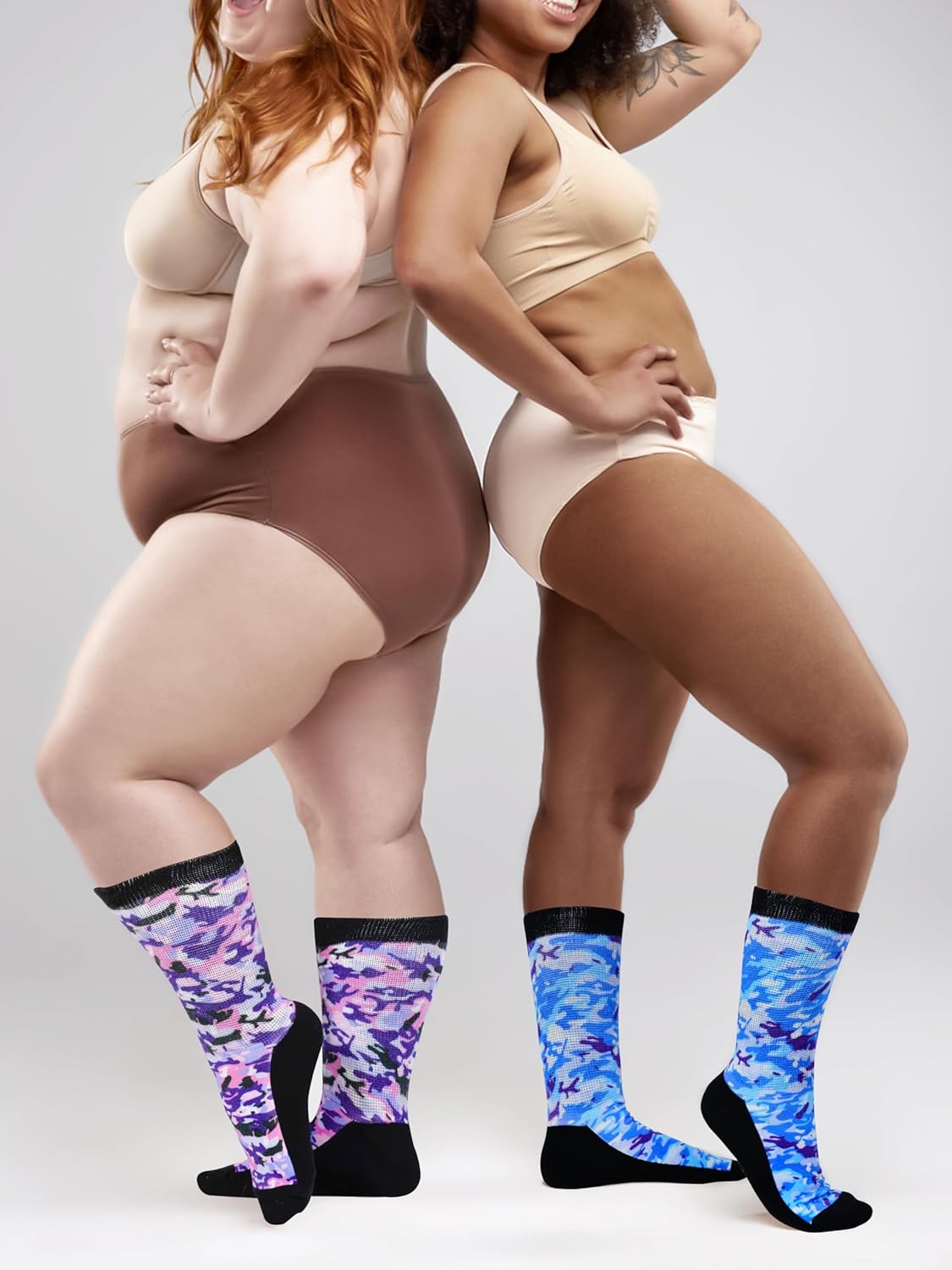 Artdear Diabetic Socks for Men & Women - 2 Pairs Non Binding Extra Wide Colorful Crew Socks for Swollen Feet Seamless Toe Loose Fit (Ocean/Pink Camo, X-Large) - Image 7