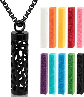 SHIDOW Essential Oil Necklace for Women, Aromatherapy Necklace Diffuser, Women's/Men's Fragrance Diffuser Pendant Birthday, Christmas and Valentine's Day Gifts (Black)