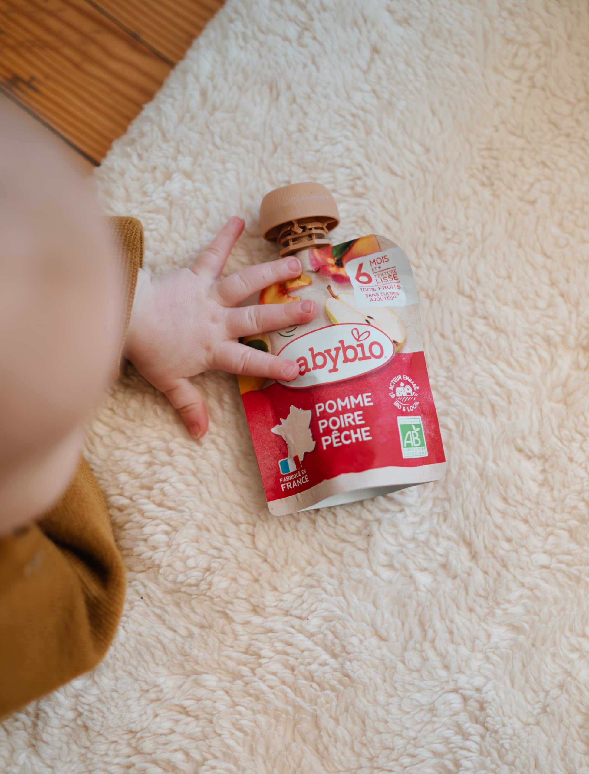 Babybio Gourde Pomme Poire Pêche du Roussillon/Occitanie 6+ Mois 360 g
