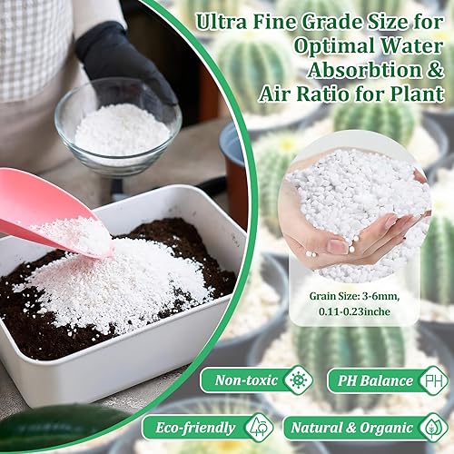 Miniatura 8 de Legigo 10 cuartos de galón de perlita hortícola orgánica para plantas de interior, mezcla de aditivos naturales para suelos hortícolas para mejorar