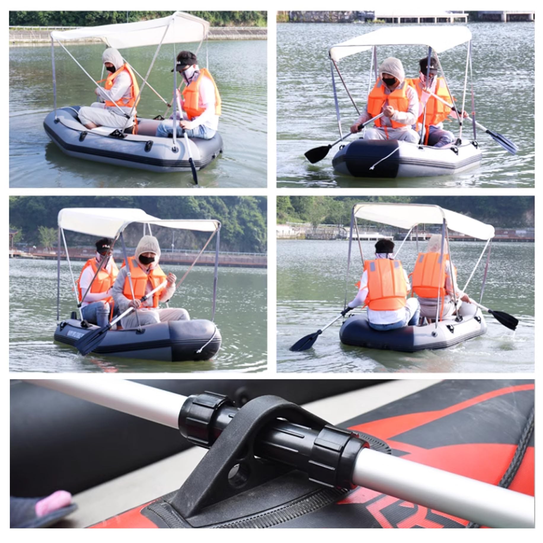 Pagaia for 2 Pezzi 126 cm in Lega di Alluminio Staccabile Regolabile Portatile Canoa addensata pagaie Leggere Confezione da 2 for Remo for gommone -