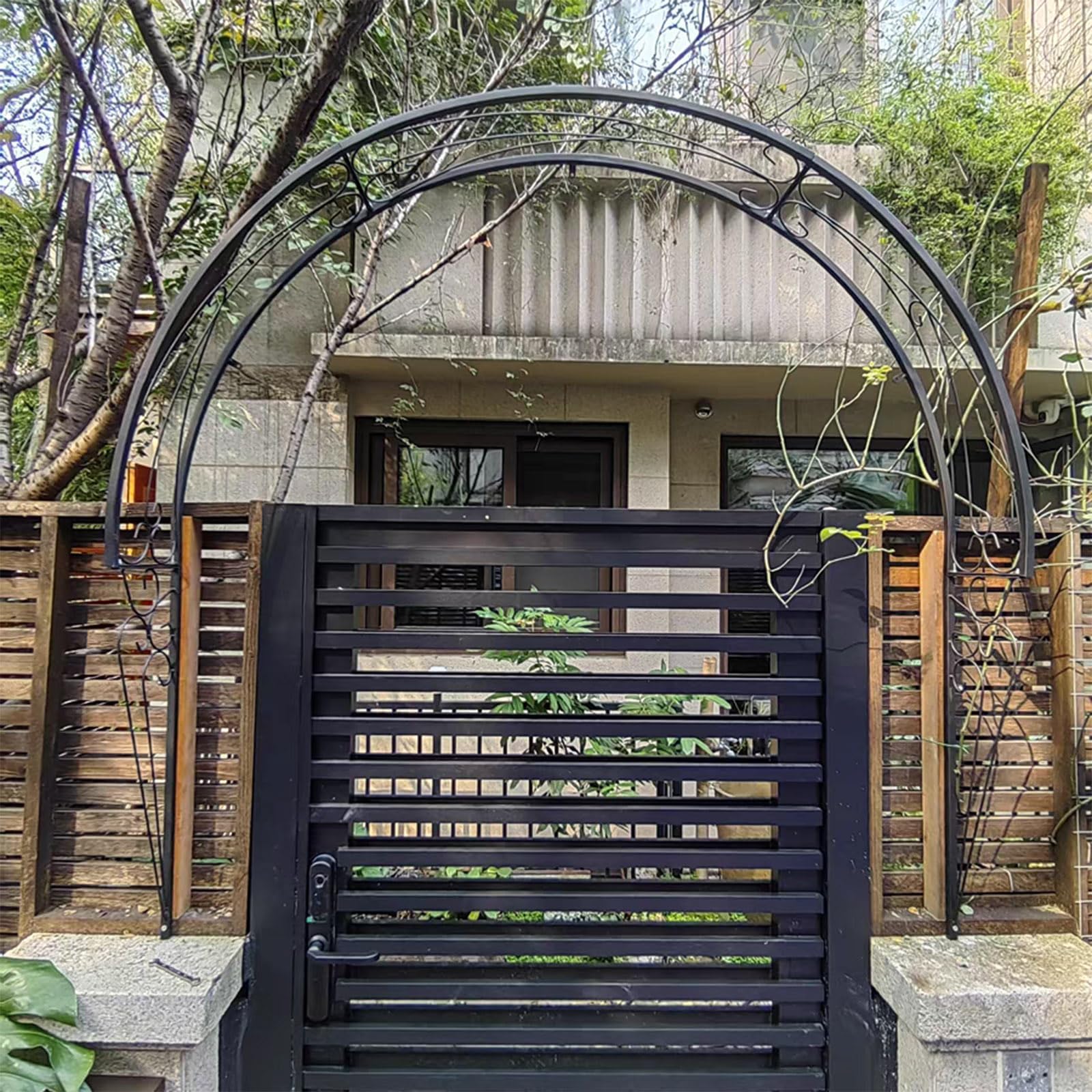 Arche à Rosiers Arche de Jardin Murale Treillis en métal Support pour Plantes grimpantes Arceau à Rosiers Pergola Semi-Circulaire pour fenêtres Portes Entrées
