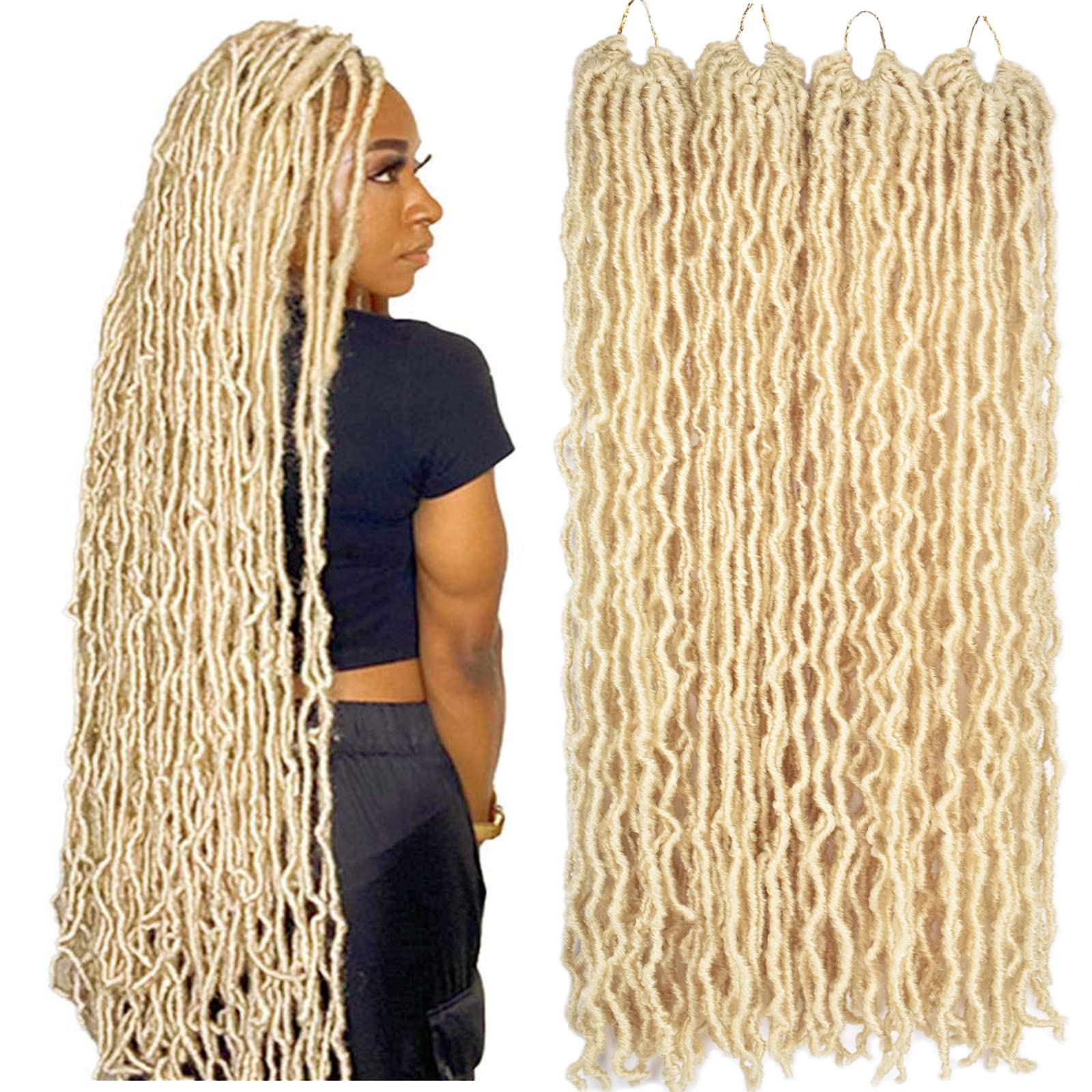 Buy Faux Locs Crochet Hair 36 Inches 4 packs Extended New locs for Soft