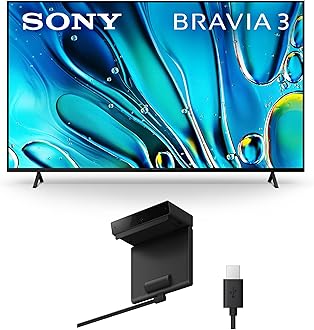Sony 55 Inch 4K Ultra HD TV BRAVIA 3 LED Smart Google TV with Dolby Vision HDR and Exclusive Features for PlayStation®5 (K-55S30), 2024 Model BRAVIA CAM (CMU-BC1)