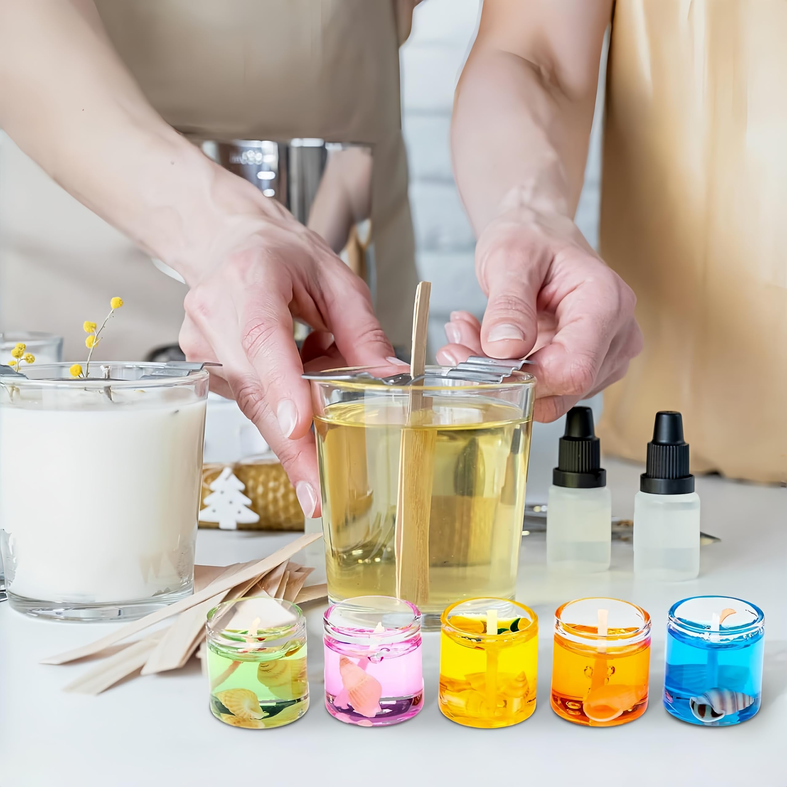 3.5OZ Jelly Wax, Translucent Low-Melt (130?/266?) for DIY Scented Candles & Decorative Modeling, Art Craft Supplies, Jewelry Making Wax Molding Material (White)