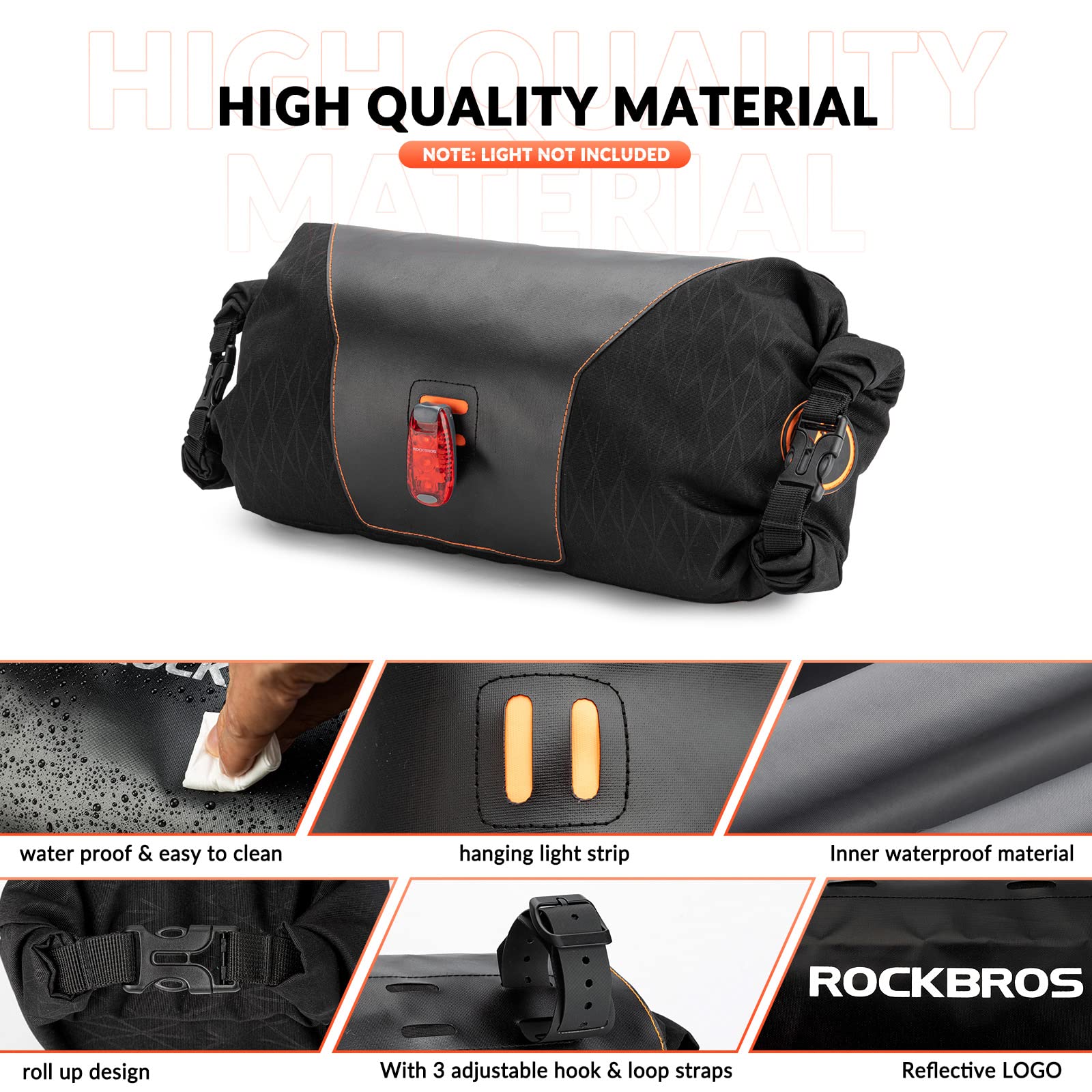 ROCKBROS Borse Bici Impermeabile, Set Diversi di Borsa Sottosella Borsa Manubrio e Borsa Telaio, per Bicicletta MTB, Grande Capacità, Accessori Bici