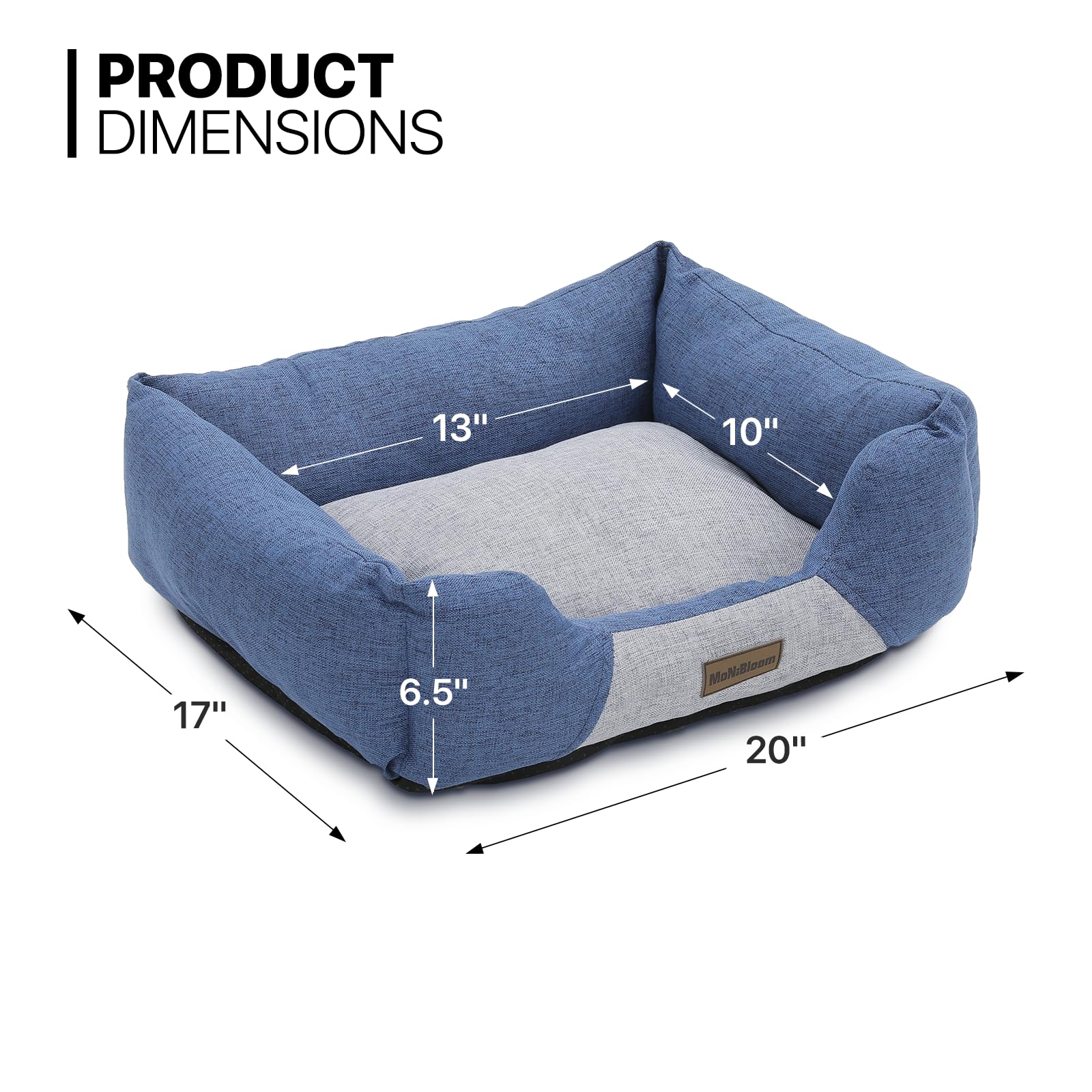 MoNiBloom Hundebett Für Kleine Hunde – 50,8x43,2x16,5 Cm, Maschinenwaschbar, Rosa