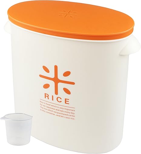 Amazon パール金属 日本製 米びつ 5kg オレンジ 計量カップ付 お米 袋のまま ストック Rice Hb 3435 米びつ オンライン通販