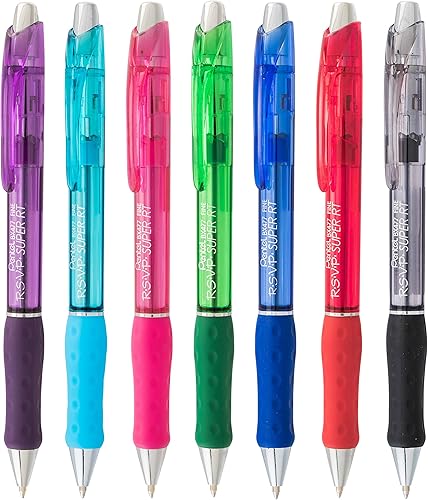 Miniatura 7 de Pentel RSVP Super RT - Bolígrafo (0.039 pulgadas), línea media, tinta violeta, caja de 12 unidades (BX480-V)