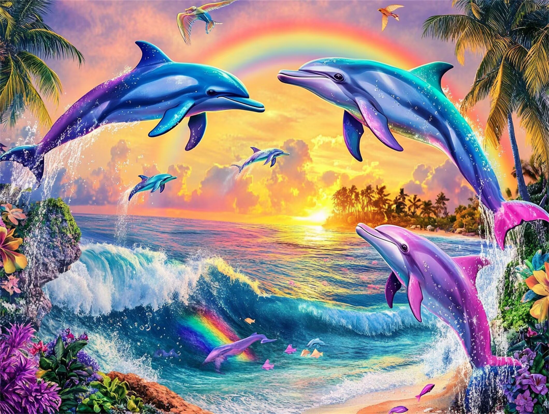Diamond Painting Delphin, 5D Diamond Painting Erwachsene 70x90cm qw1-597