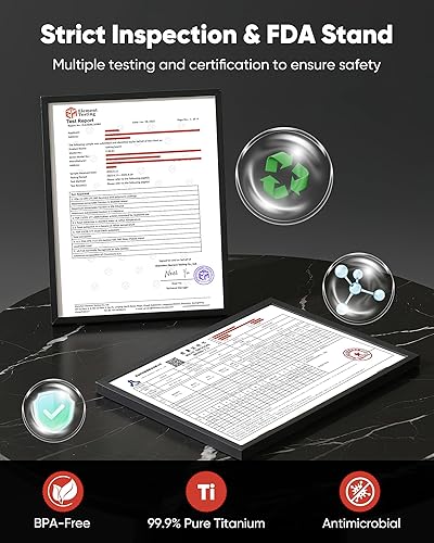 Miniatura 3 de G.C&yite Tabla de cortar de titanio para cocina, tabla de cortar de titanio puro 2 en 1 con paja de trigo PP para seguridad alimentaria, ligera, no