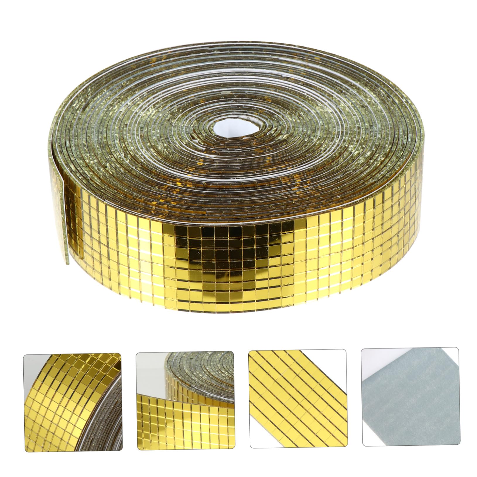 Mattonelle Adesive per Mosaico Specchio in Fibra di Vetro 10 Metri 5X5 MM Riflessi Luminosi Sorprendenti per Decorazione Pareti Ufficio e Hotel