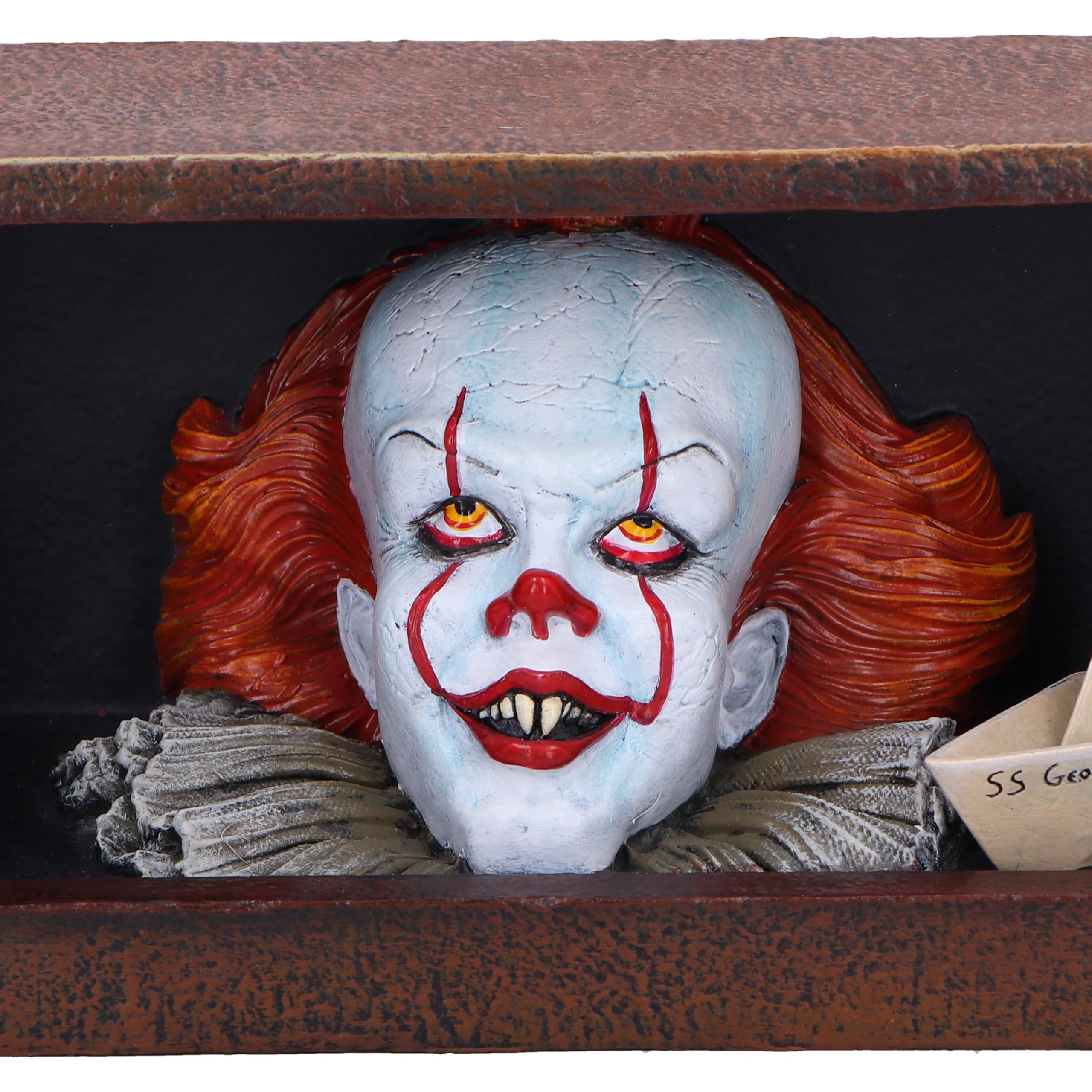 Nemesis Now IT Pennywise Drain - Statuetta luminosa in resina, 20 cm, prodotto ufficiale IT The Clown, Pennywise Clown, decorazione per sala cinema, realizzata in resina finissima