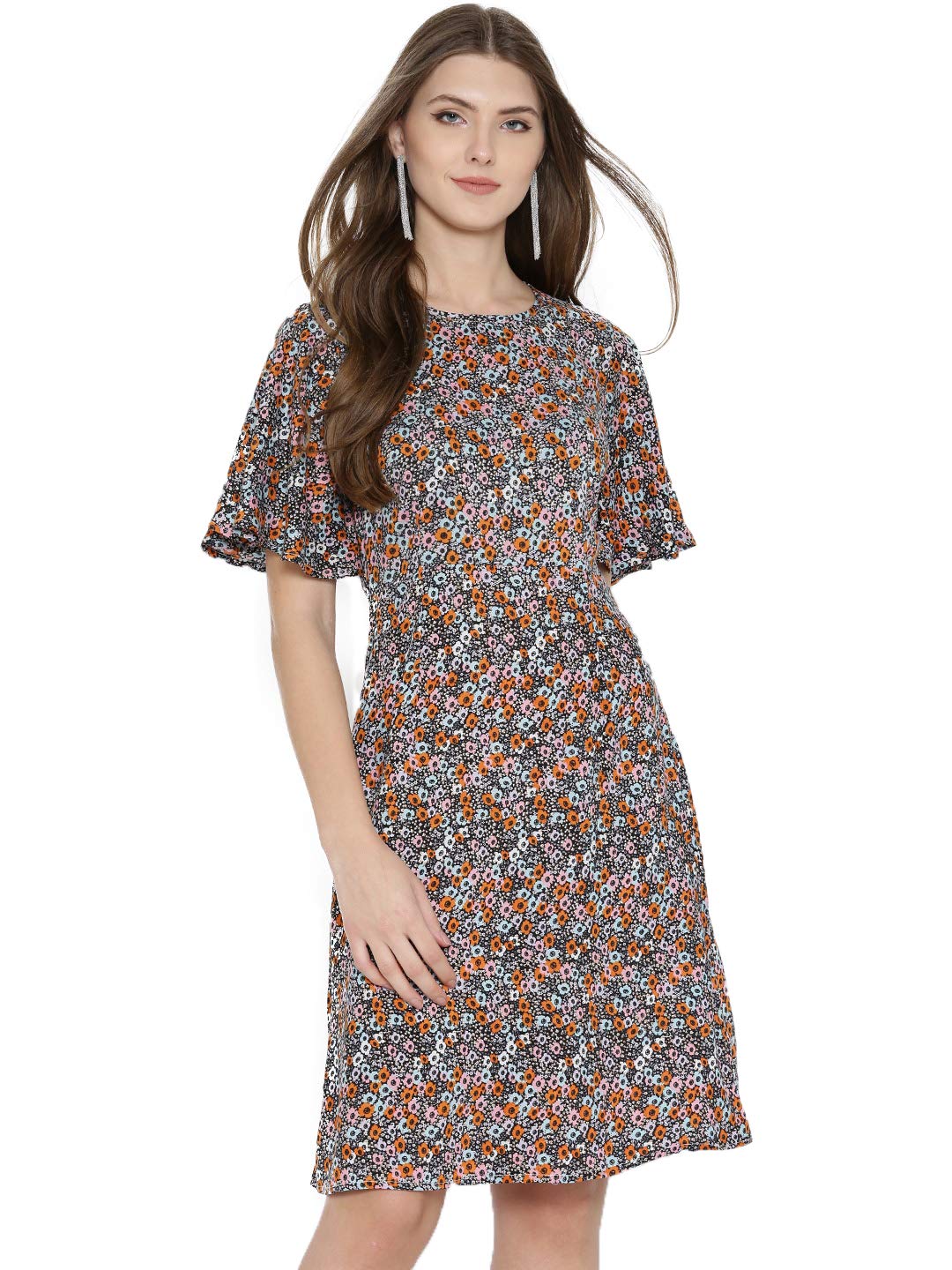 SERA Women's Cotton a-line Knee-Length Dress