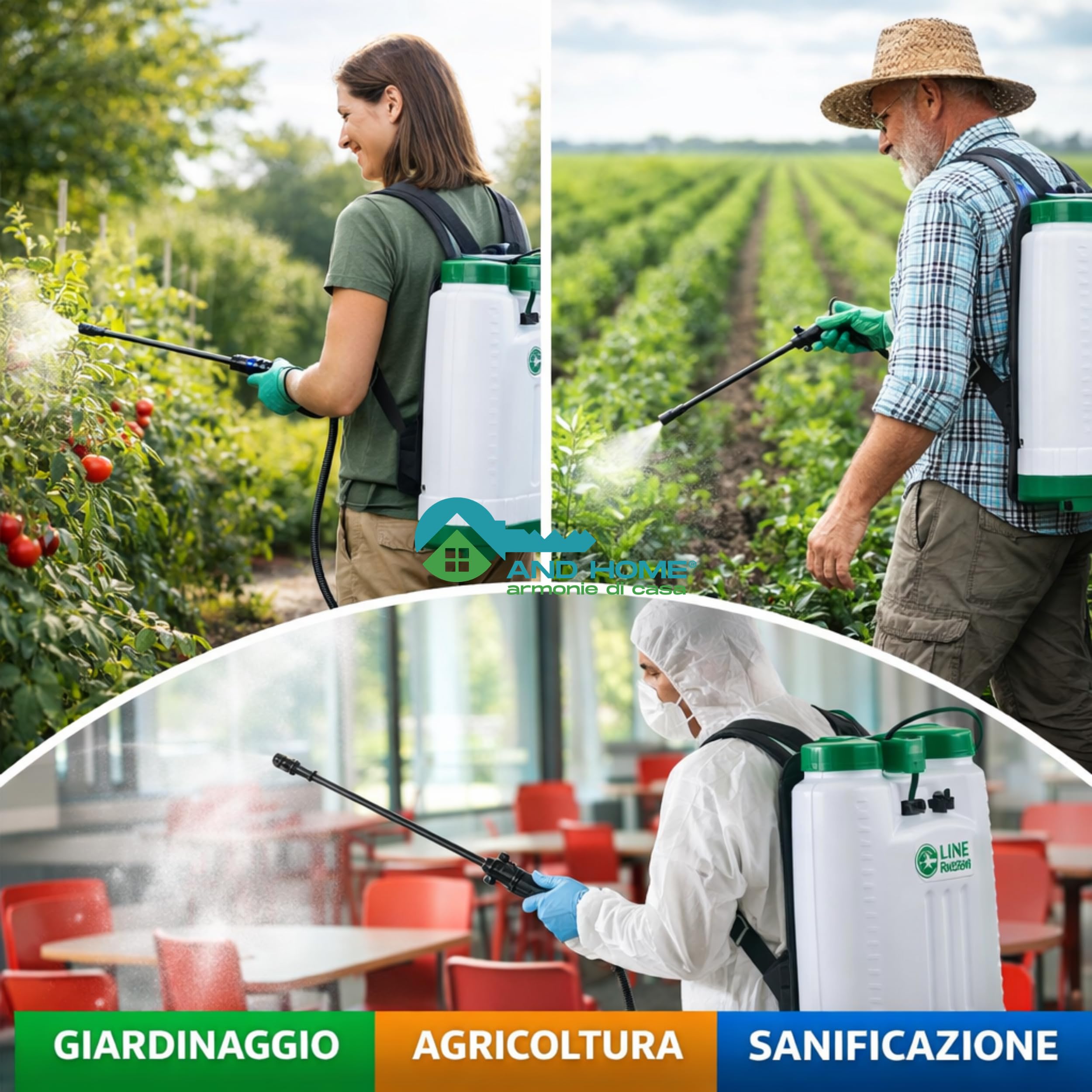 Spruzzatore a Pressione 16 Litri - PROFESSIONALE e Plastica RESISTENTE - Sprayer Manuale con Guarnizione VITON - Stantuffo Autoriempiente - Pompa per Diserbante per Giardino, Disinfestazione, Pulizia