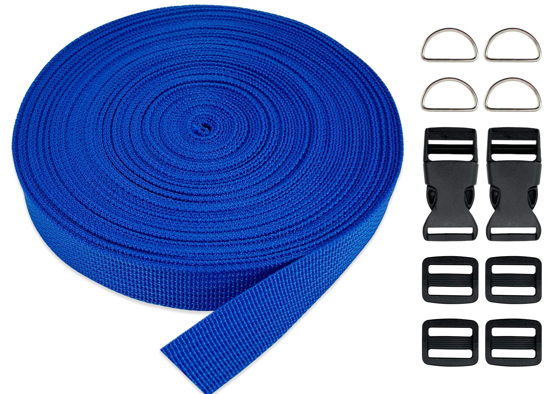 ZHFMLY Polypropylene Webbing Strap with Buckle 15 Yards 3/4" Tubular Webbing for Lawn Chairs Canvas Bag Outdoor Strapping use Luggage Indoor Handmade