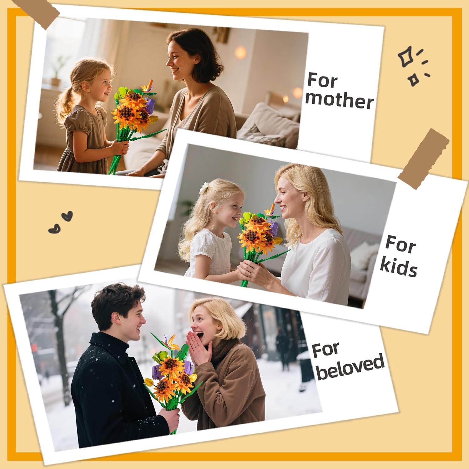 Sawaruita Flowers Sunflower Bouquet Building Set - Botanical Collection Artificial Plant Building Blocks Art Gifts for Adults Women Gilrs - Image 8