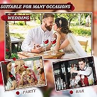 Vista 5 de Cunhill Paquete de 2 copas de vino rosa de 6 onzas, copas de vino tinto creativas, copas de vino de flores rosas, copas de jugo de cóctel