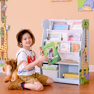 Fantasy Fields Etagère de Rangement Enfant garçon en Bois Sunny Safari Bleu TD-13410SS